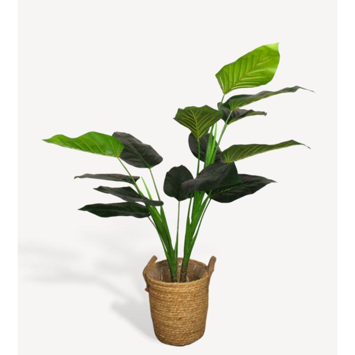 Philodendron Kunstplant - 100 cm - Met mand