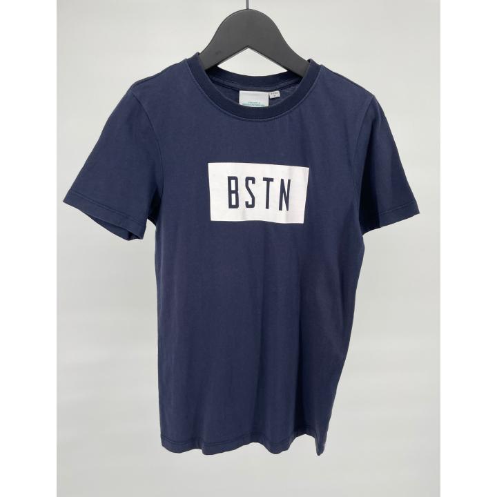 T-shirt Donkerblauw Wit Logo Maat 128 / 134