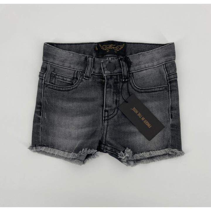 Korte Broek Denim Grijs Rafels Maat 110