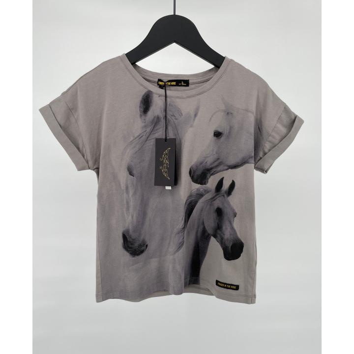 T-shirt Grijs Paarden Maat 122