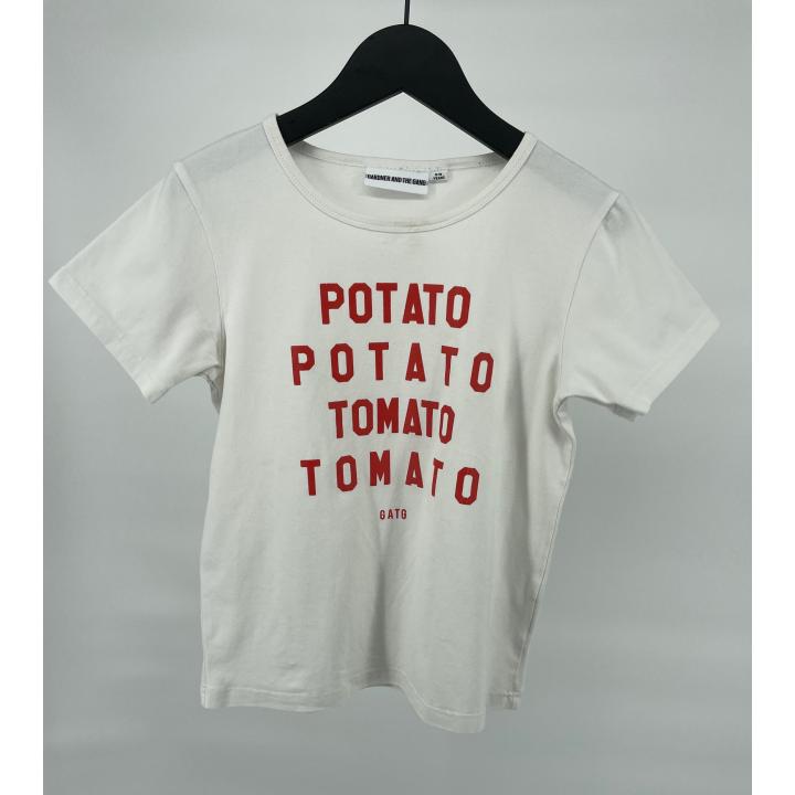 T-shirt Wit Potato Tomato Maat 128