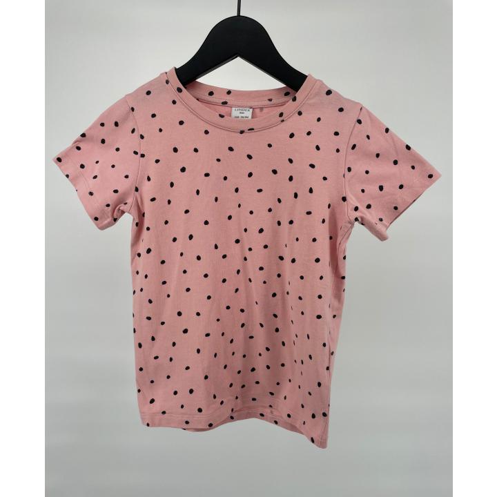 T-shirt Roze Zwarte Stippen Maat 98 / 104