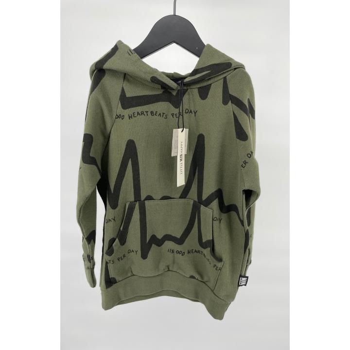 Hoodie Groen Hartslag Maat 92 / 98