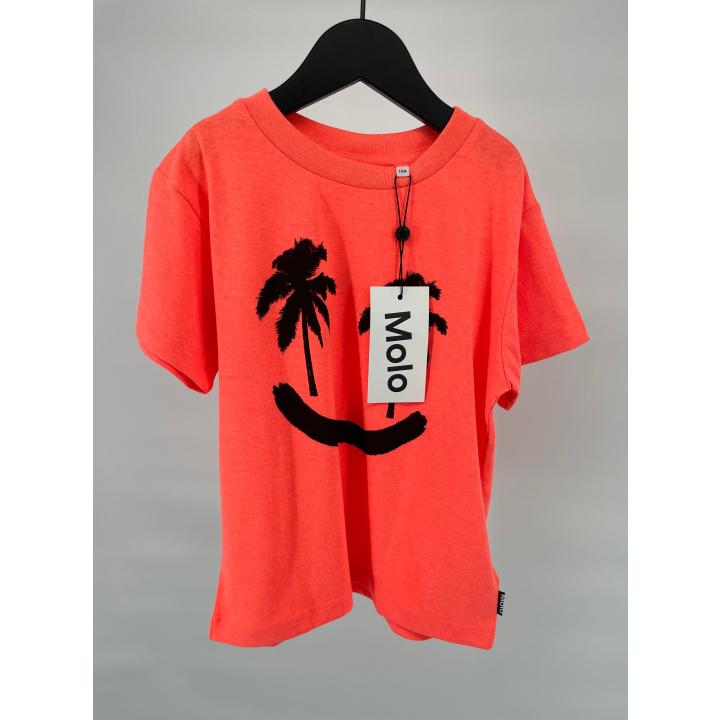 T-shirt Neon Roze Smile Palmbomen - 104 - Nieuw