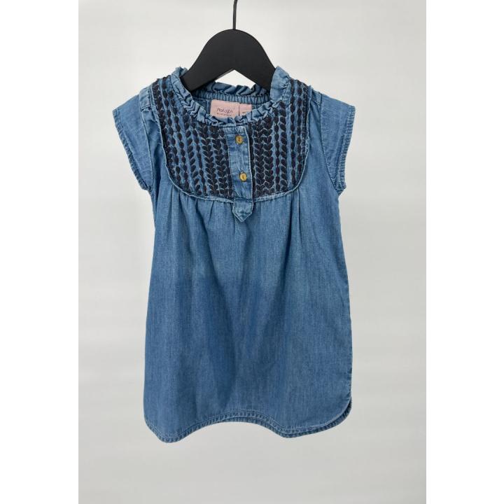 Jurk Denim Blauw Roesjes Maat 80