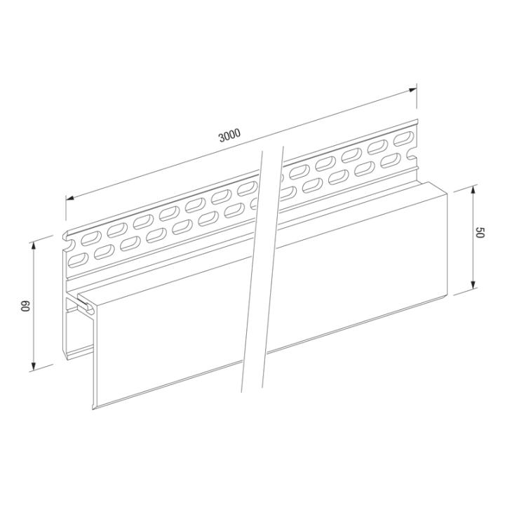 Ventilatie Eindstrip licht