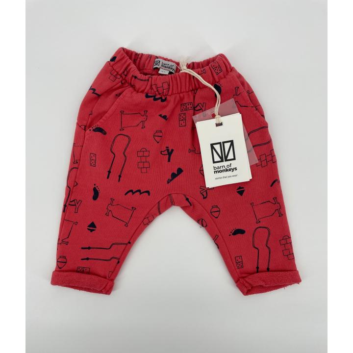 Joggingbroek Rood Spelletjes Print - 68 - Nieuw