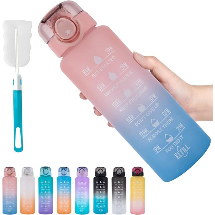 1 liter waterfles: de perfecte metgezel voor een actieve levensstijl - Roze/Blauw