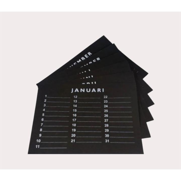 Inlegset voor Woodart Kalender 30 cm. Zwart