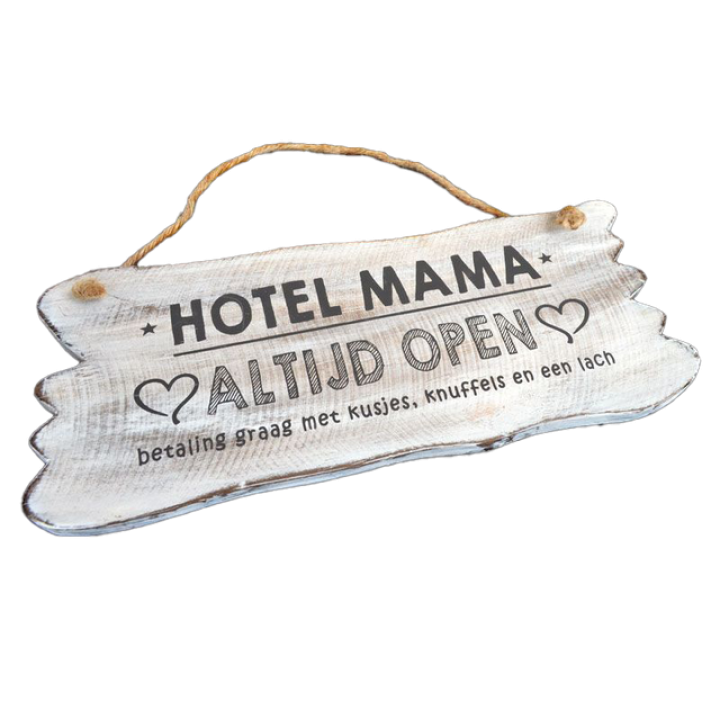 Woodart Wandbordje Hotel Mama 12x30 cm