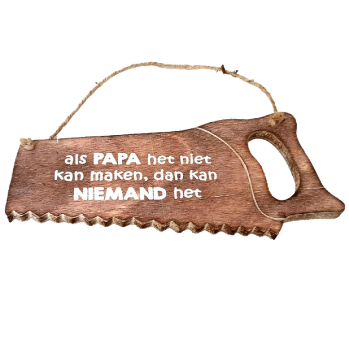 Woodart Wandbordje Zaag Papa 32 cm