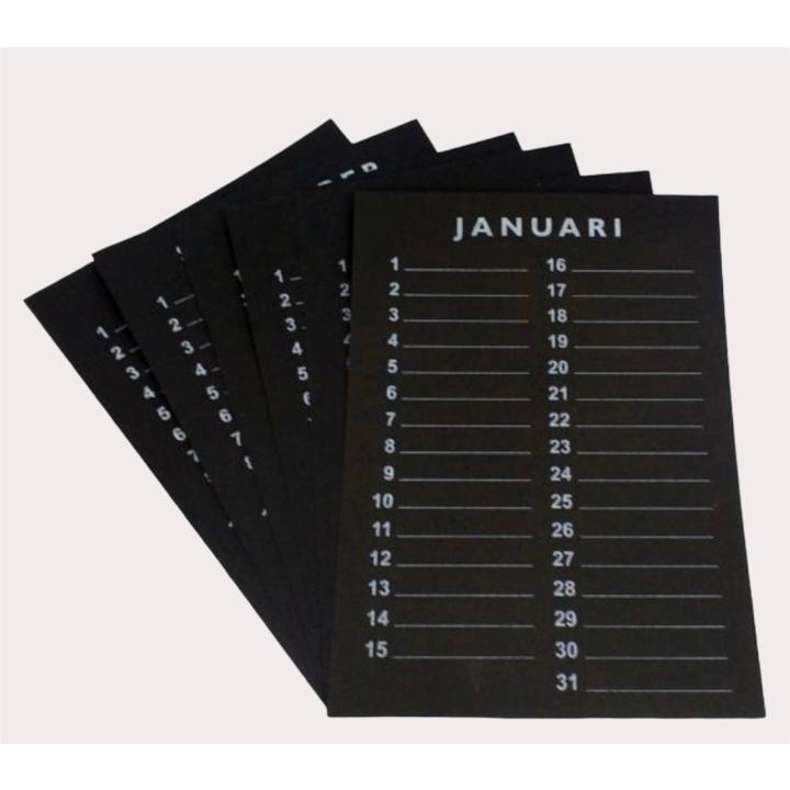 Inlegset voor Woodart Kalender Zwart - Kalender 35 cm