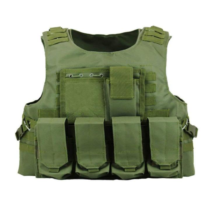 Ontketen je ware potentieel met het verstelbare tactical vest voor paintball! - Groen