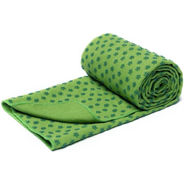 Antislip sneldrogende yogahanddoeken (6 kleuren) met draagtas van mesh, extra lang (62 x 183 cm) - Groen