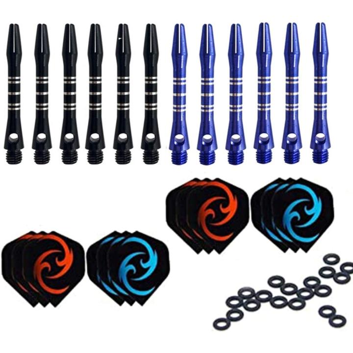 Dartshafts dartpijlshafts, dartflights - blauw + zwart / 3,5 cm