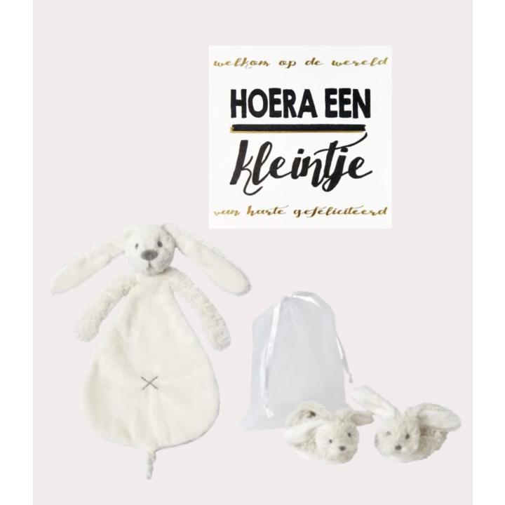 Happy Horse Cadeauset Wit Slofjes + Knuffeldoekje