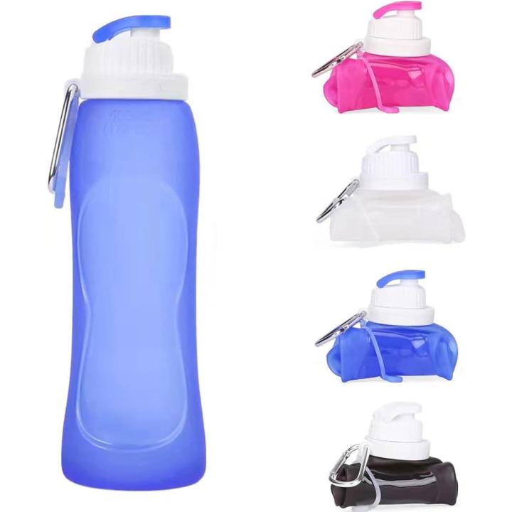 Lekvrije, ultralichte drinkfles van 500 ml, inklapbare waterflessen, BPA-vrij, fles voor sport, fietsen, fitness, outdooractiviteiten, sportfles - Blauw