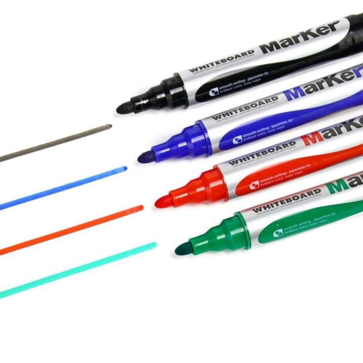 Maak uw presentaties levendig met deze set van 4 whiteboard marker stiften!