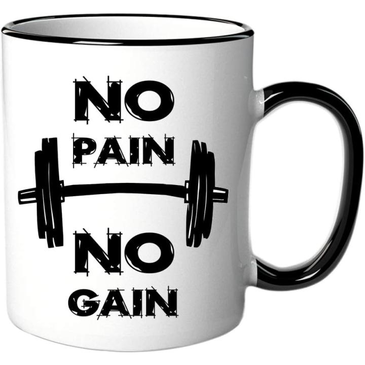 Mok met spreuk/opschrift "No Pain No Gain"