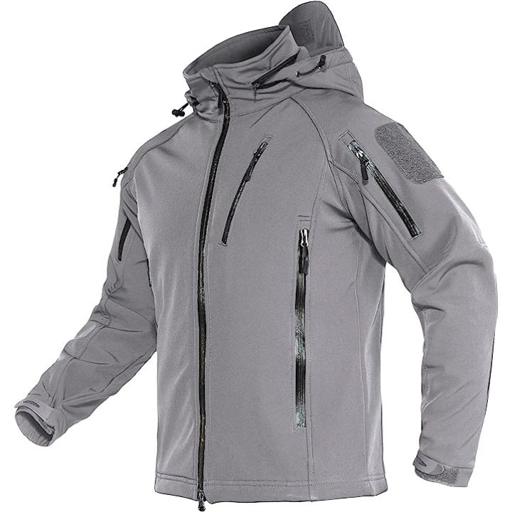 Blijf warm en droog in elke weersomstandigheid met de waterafstotende softshell jas - Lichtgrijs - L