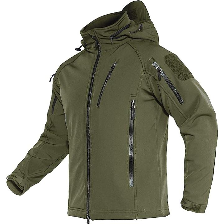 Blijf warm en droog in elke weersomstandigheid met de waterafstotende softshell jas - Legergroen - 3XL