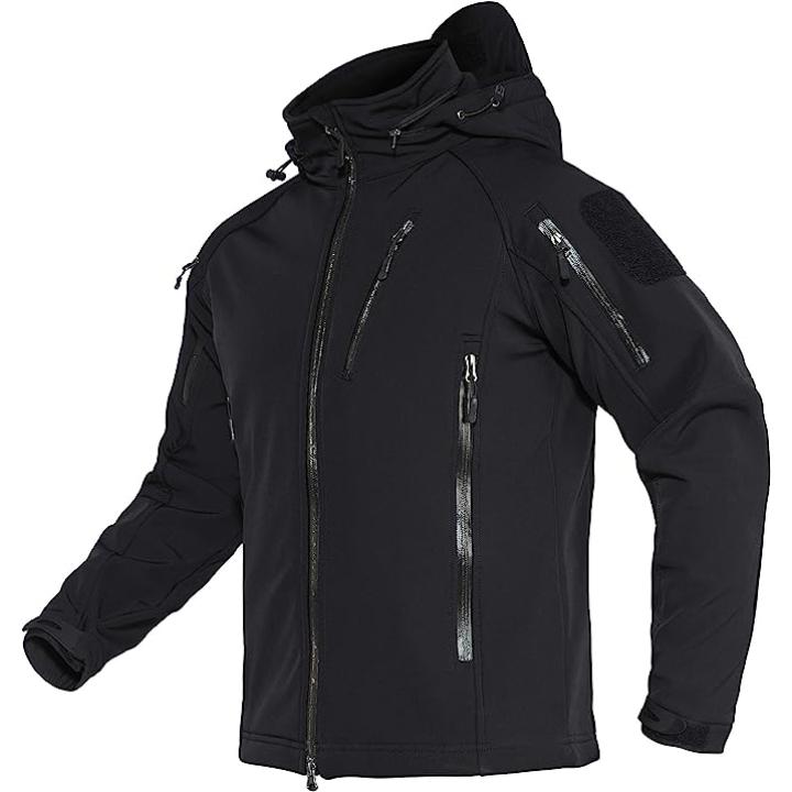 Blijf warm en droog in elke weersomstandigheid met de waterafstotende softshell jas - Zwart - XL