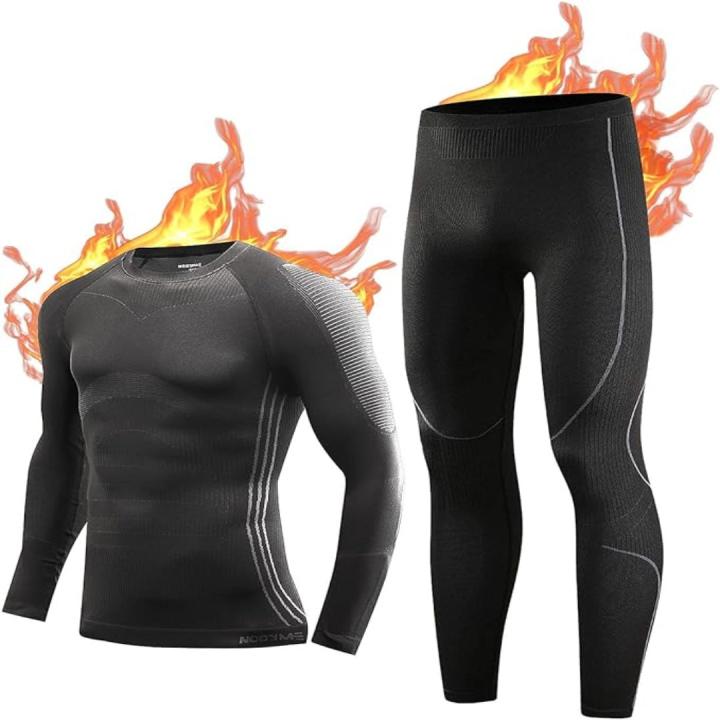 Warm, comfortabel en flexibel thermo ondergoed voor heren - Zwart-Grijs - XL