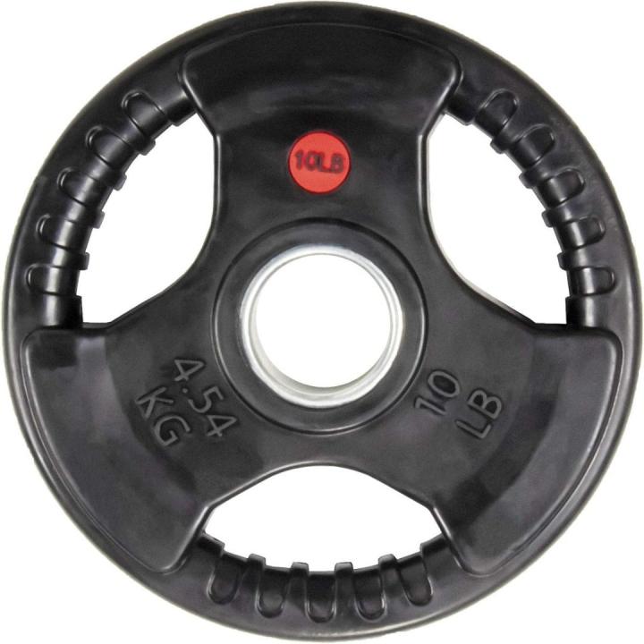 Word sterker, fitter en behaal je fitnessdoelen met onze rubber gecoate 2-inch Olympische grip gewichtsplaten! - 4.54 KG - 10 LB