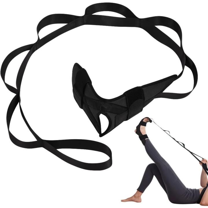 Yoga-stretchband, stretchband met 7 lussen, yoga stretchriem, zeer elastisch gymnastiekband met TPE-spanbanden, oefenlus voor het rekken van de beenspieren - #1 1 ST/Zwart/114CM