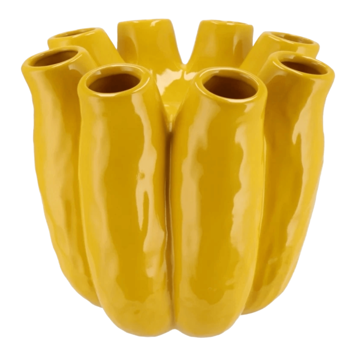 Tube vaas geel in 2 maten - Large