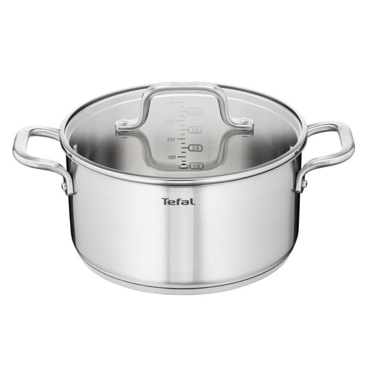 Tefal Kookgerei Tefal Virtuoso Kookpan + Glazen Deksel 24 Cm Zilver