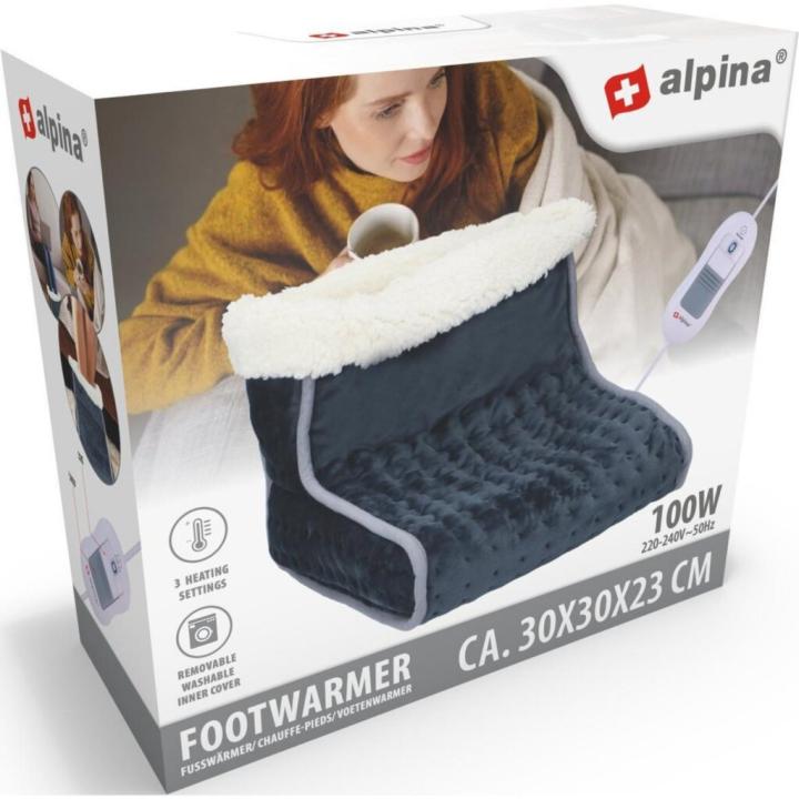 Alpina Elektrische Voetenwarmer 30X30X23 Cm Grijs/Wit