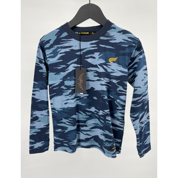 Longsleeve Blauw Camouflage Maat 122