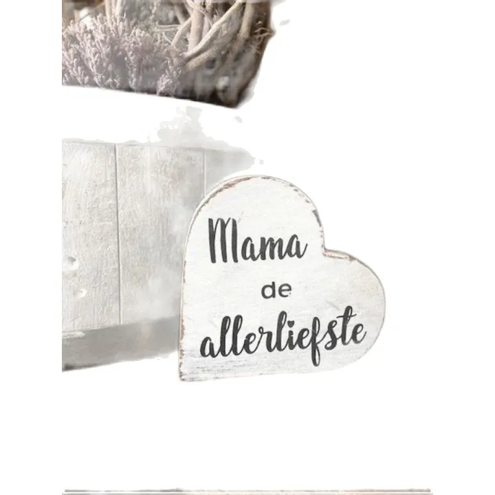 Teksthart Mama de allerliefste / Antique white / moederdag / verjaardag / cadeau