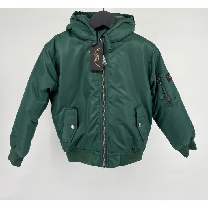 Jas Bomber Groen Capuchon Maat 122