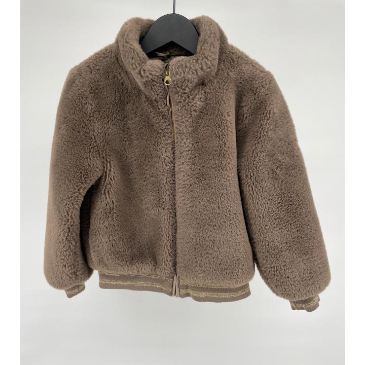 Jas Bomber Bruin Faux Fur Maat 122