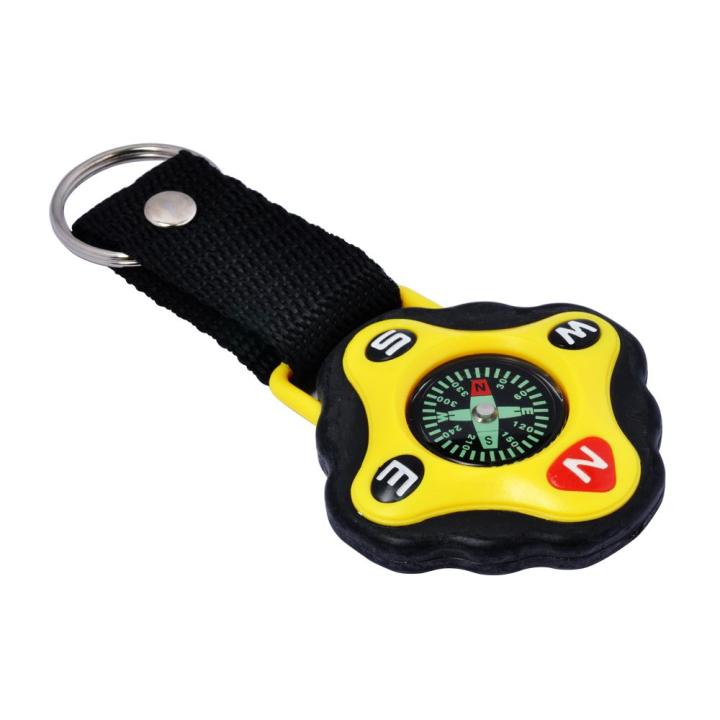 Key Fob Sleutelhanger Kompas Geel